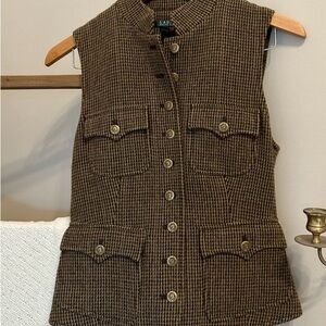 Ralph Lauren Houndstooth Brown Vest